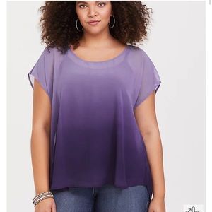 Torrid purple sheer chiffon top sz 6 worn in good condition